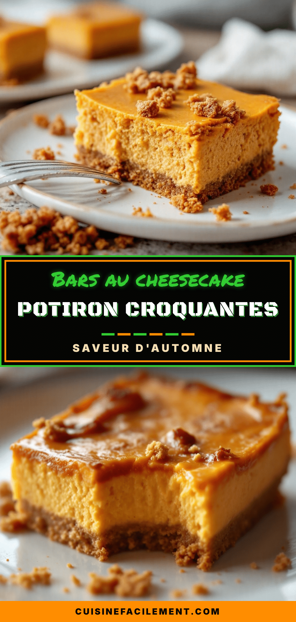 barres au cheesecake potiron recipe