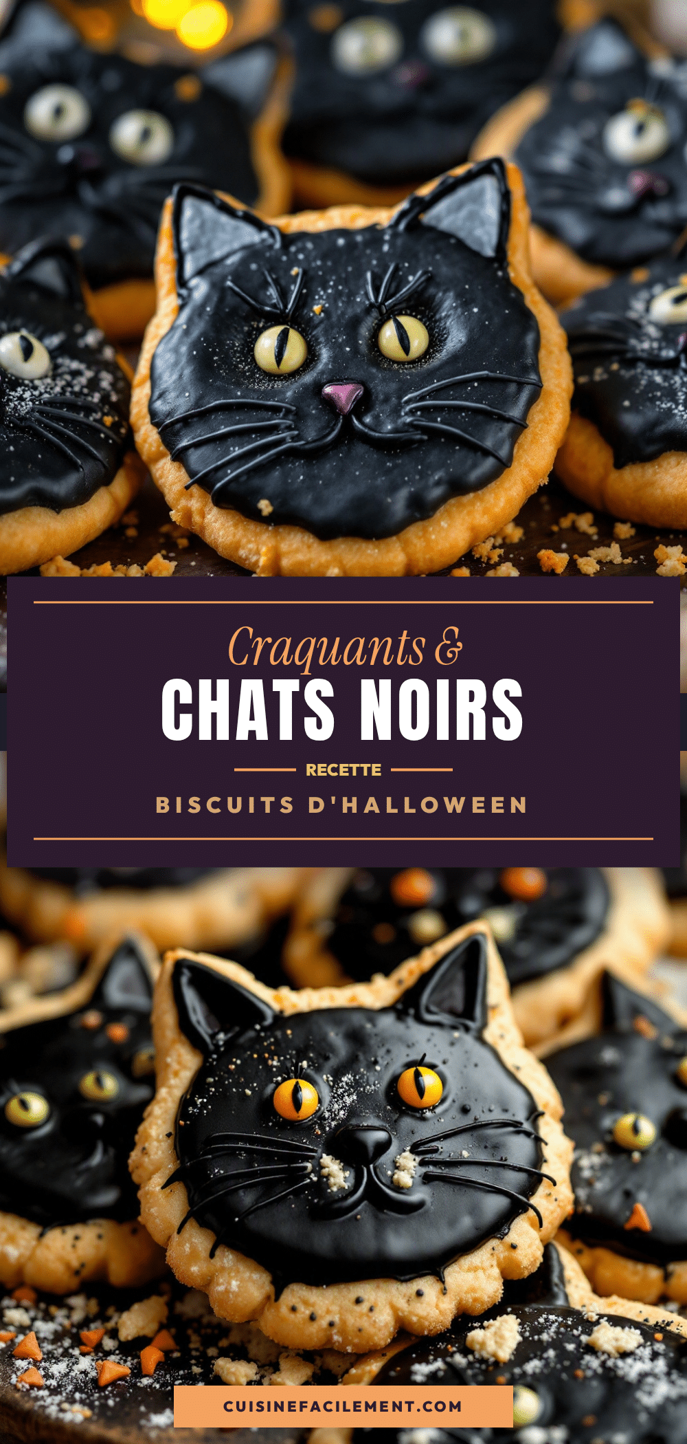 biscuits d’halloween chats noirs craquants recipe