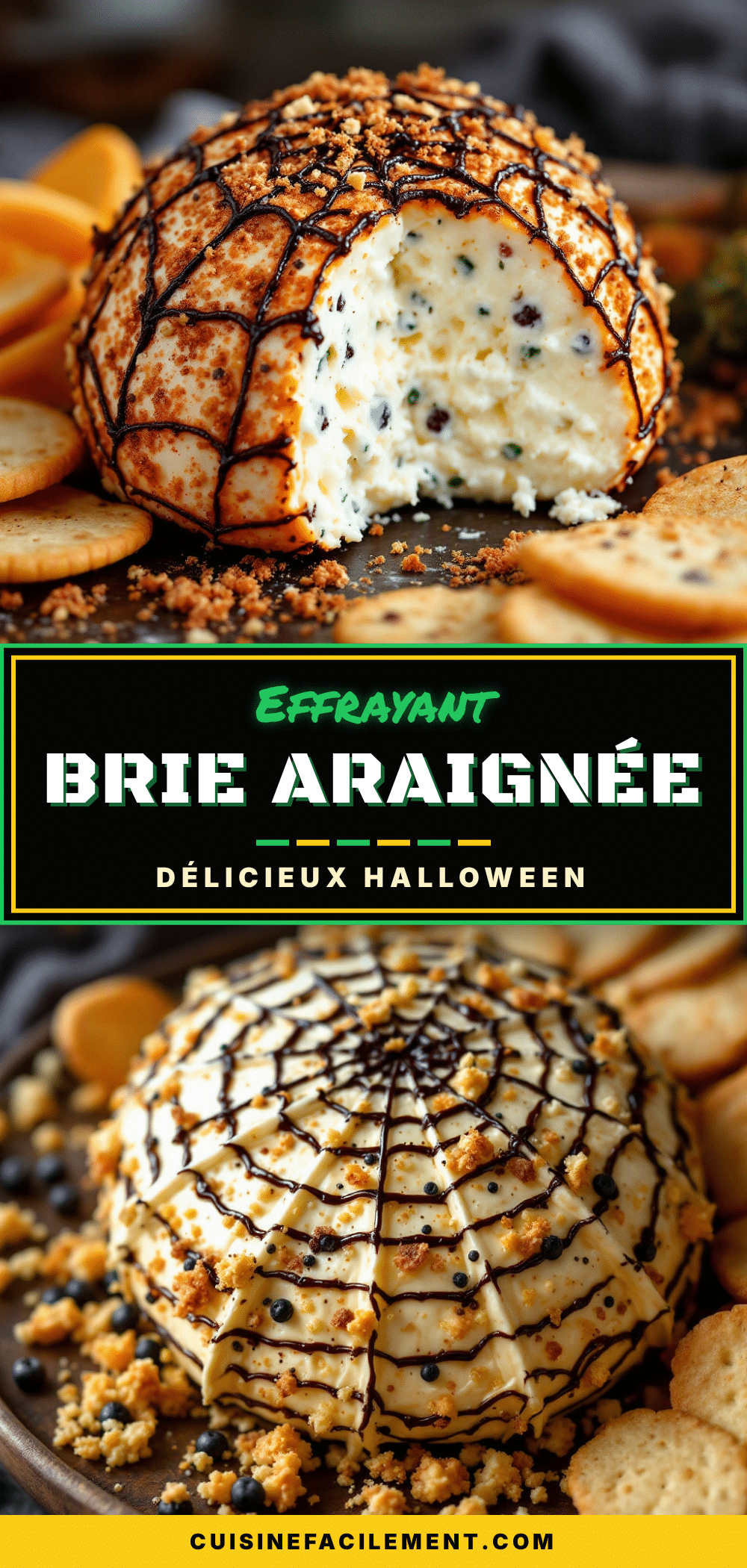 Brie araignée Halloween recipe
