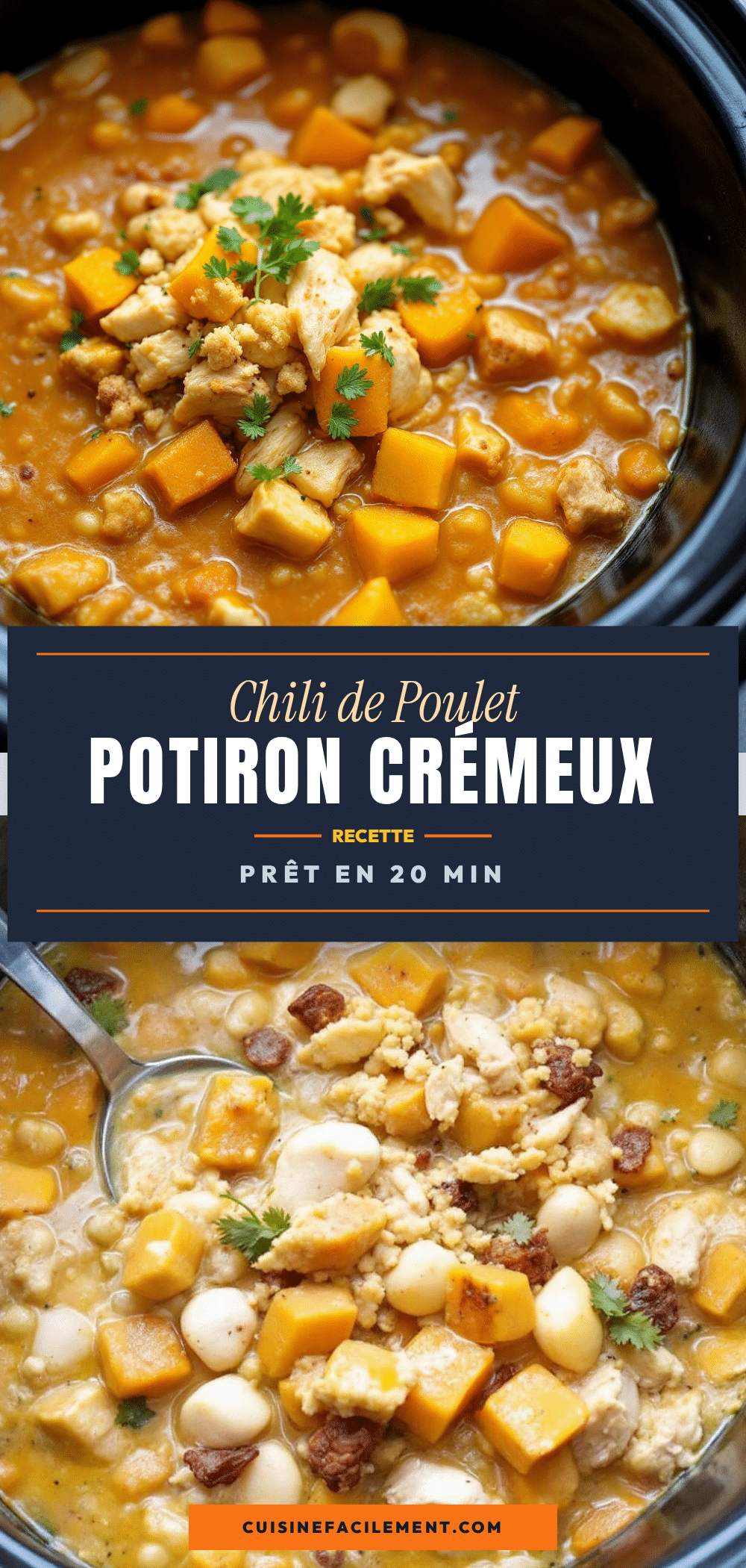 chili de poulet potiron crémeux à la mijoteuse recipe