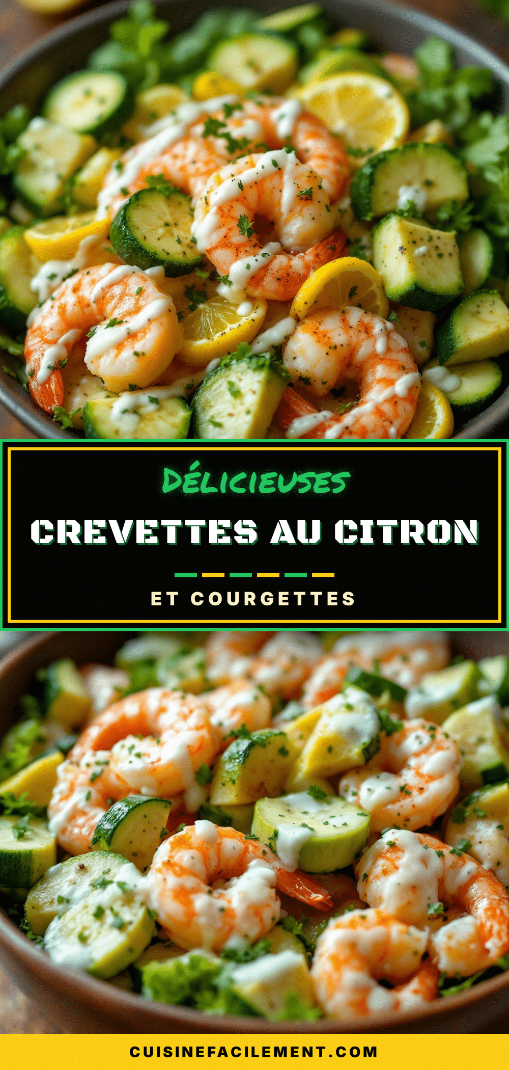 crevettes au citron et courgettes recipe