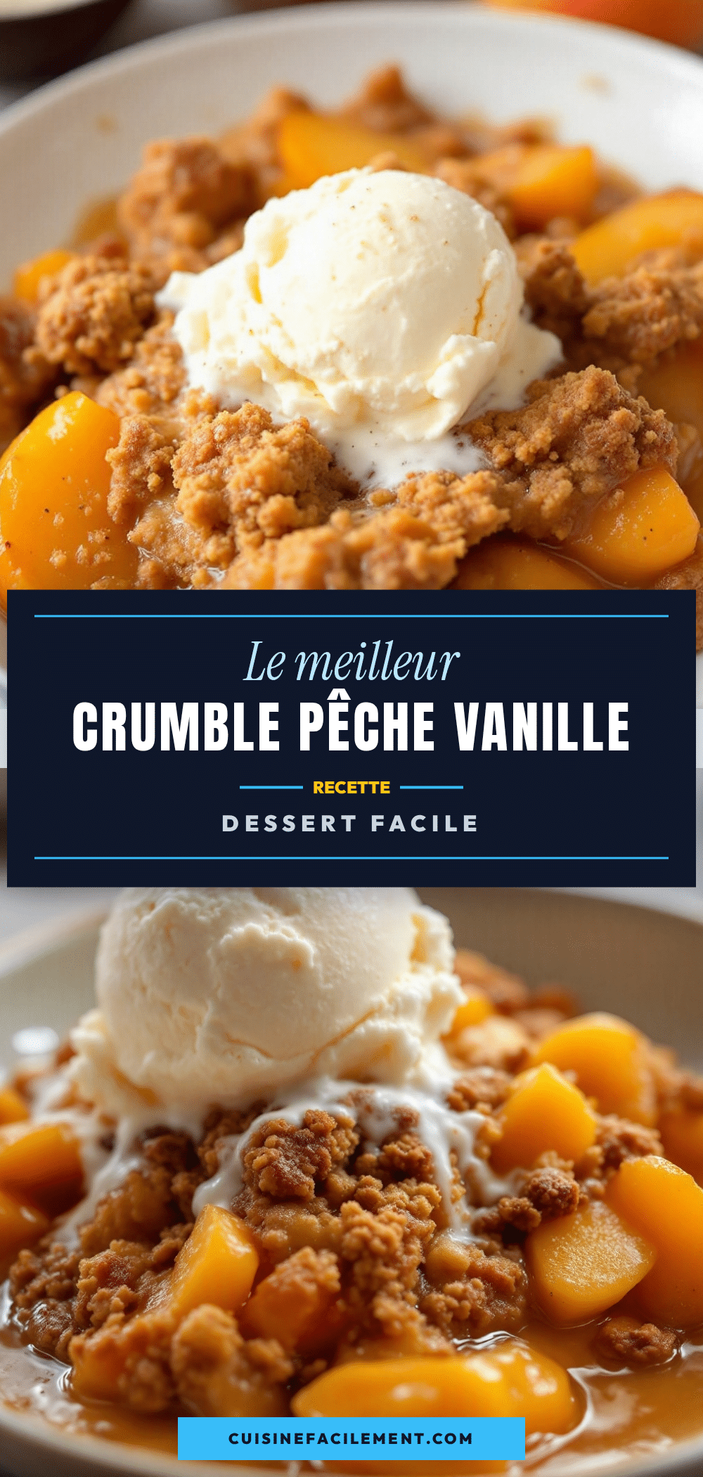 crumble aux pêches brunes recipe