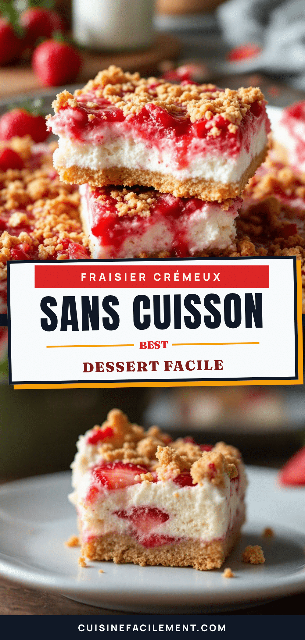 fraisier crémeux sans cuisson recipe