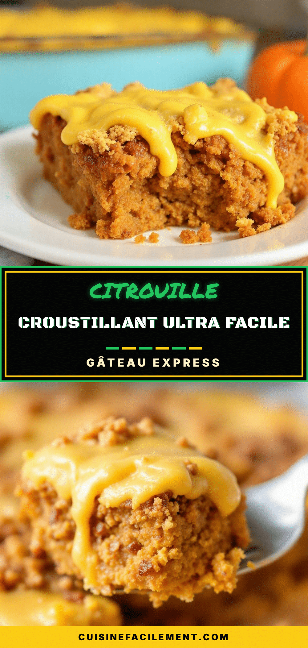 gâteau citrouille croustillant garniture jaune recipe