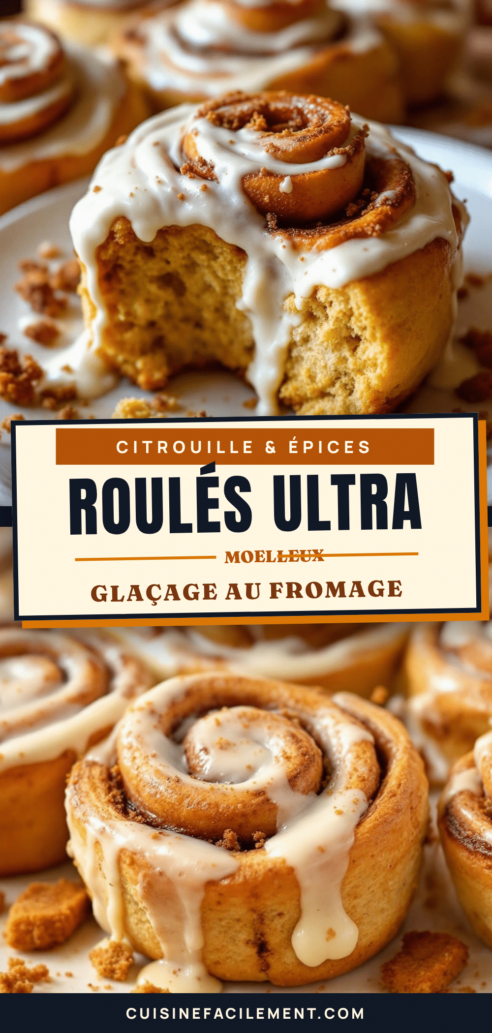 Moelleux roulés à la citrouille et cannelle recipe