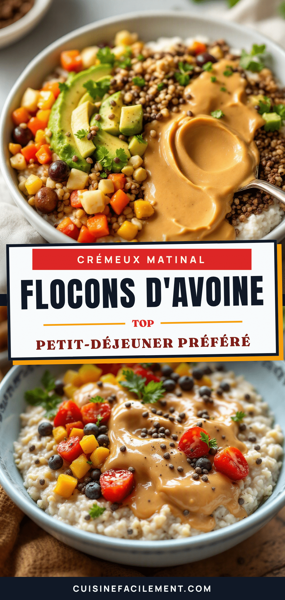 petit-déjeuner aux flocons d’avoine et beurre de cacahuète recipe