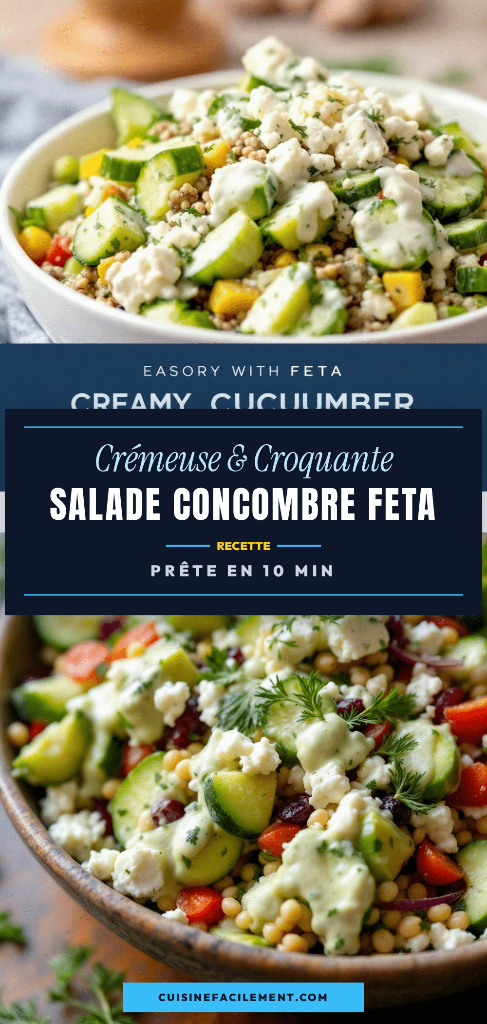 Salade concombre feta crémeuse recipe