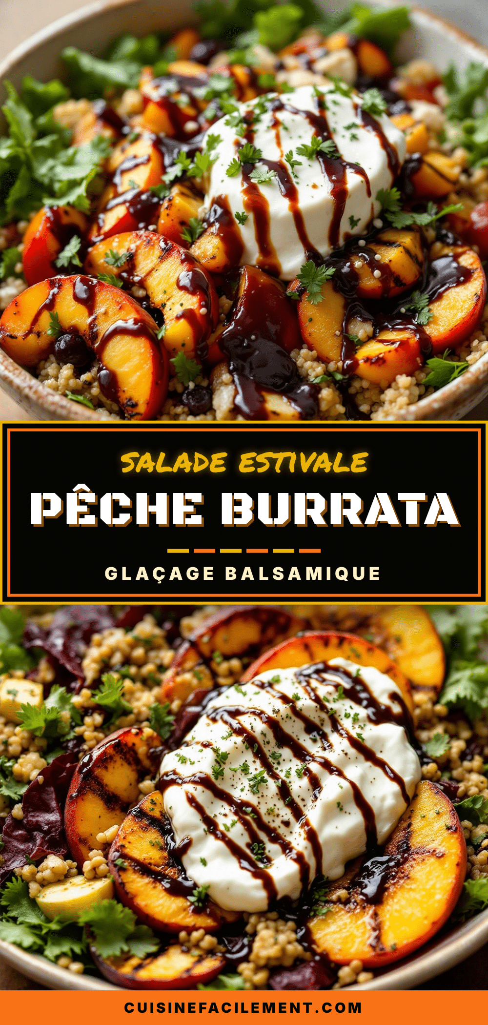 salade estivale pêche burrata balsamique recipe