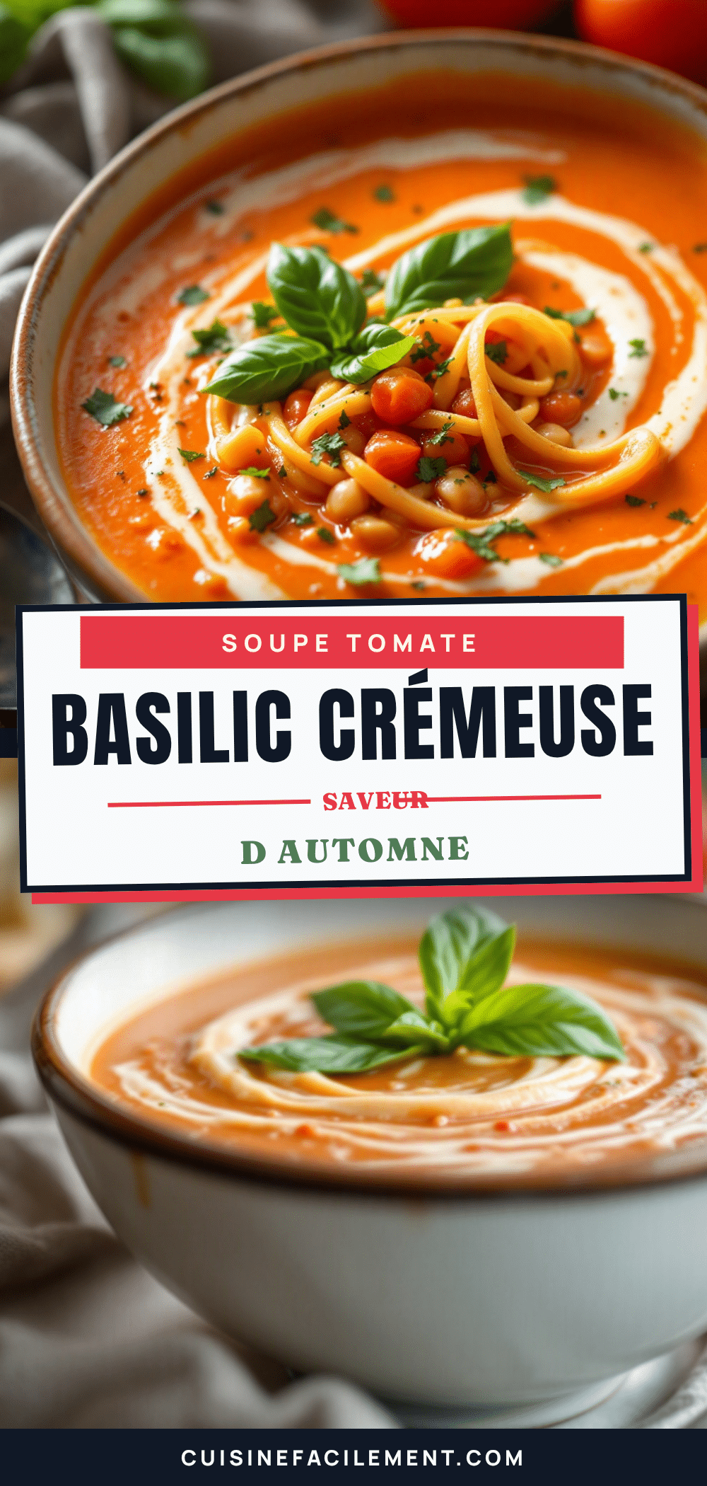 Soupe tomate basilic crémeuse dautomne recipe