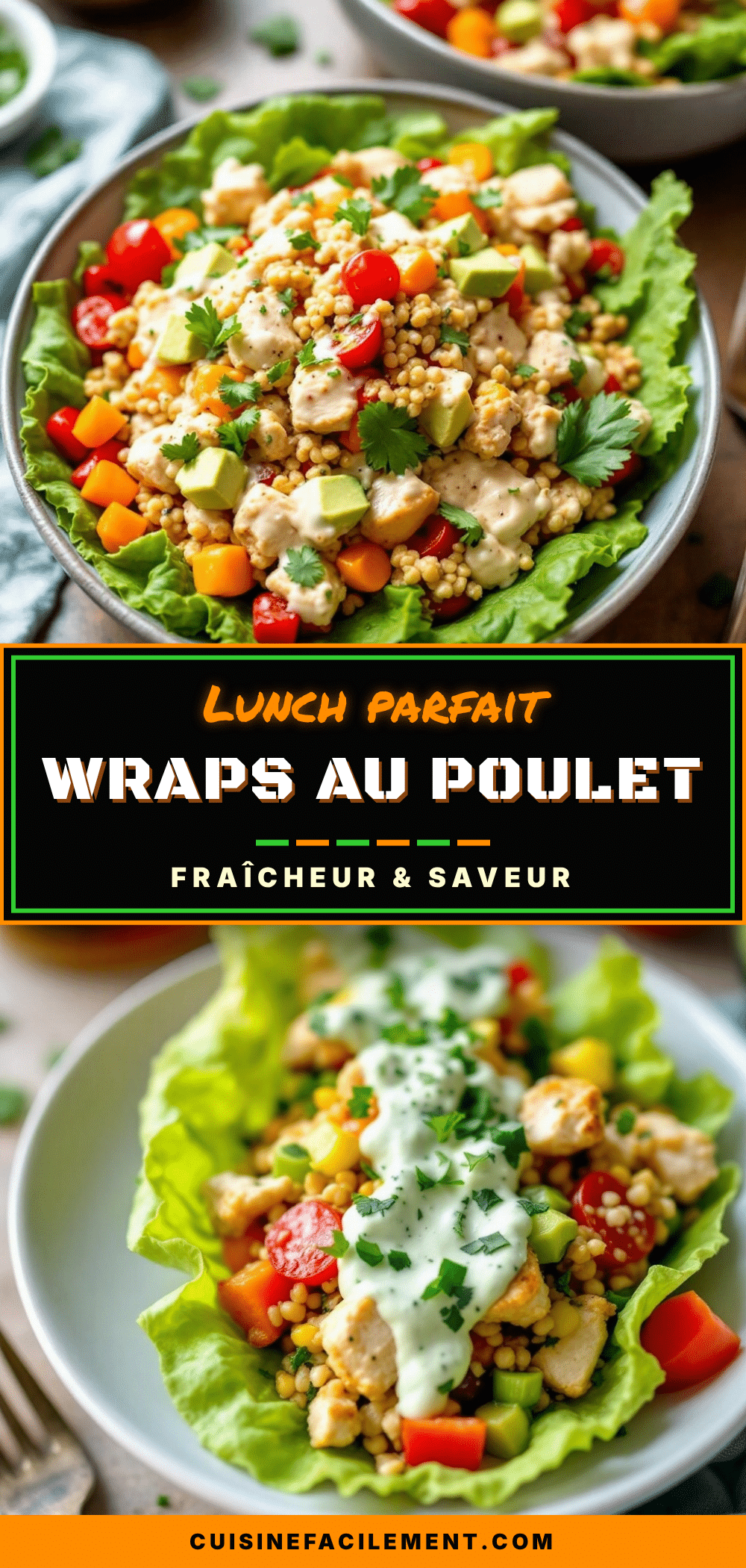 wraps de laitue au poulet sans mayo recipe
