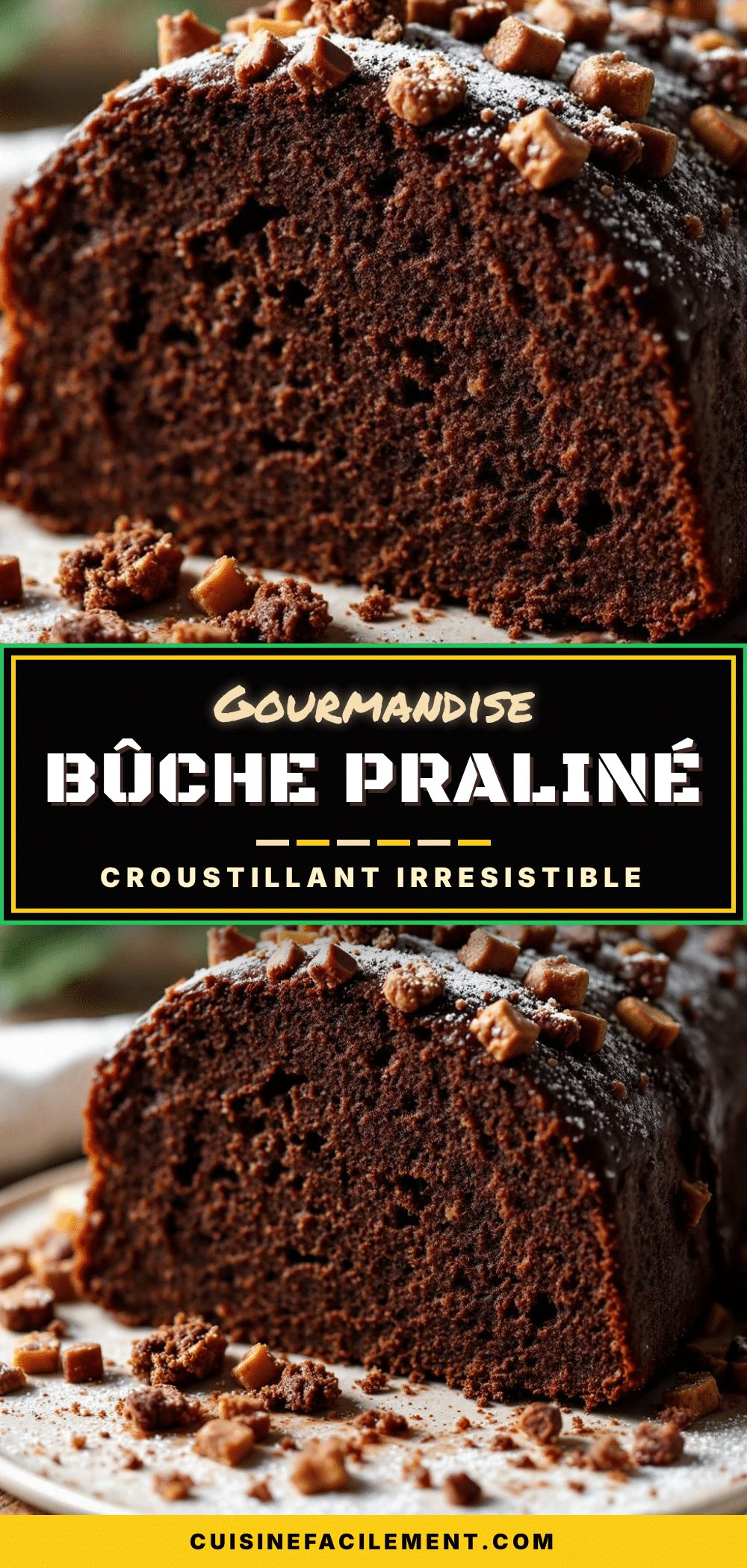 bûche de Noël chocolat-praliné recipe