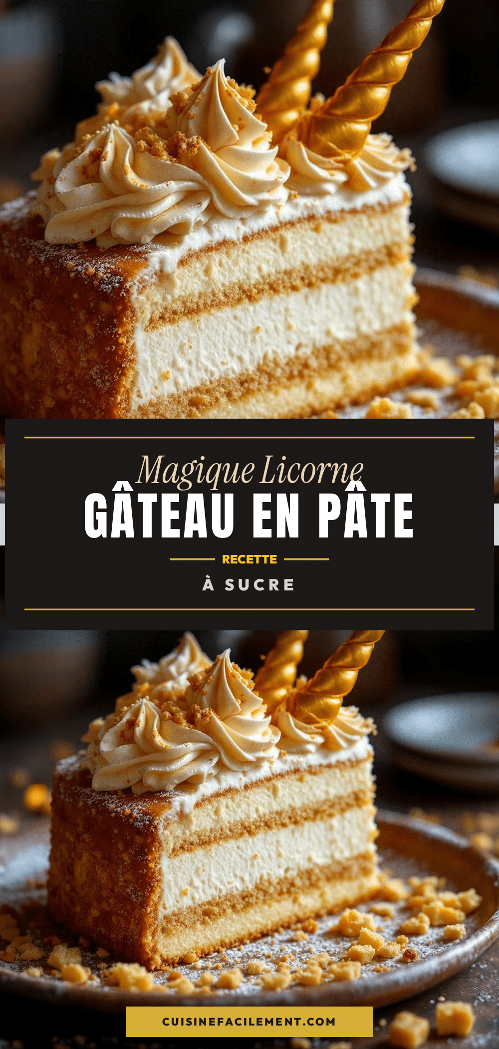 Gâteau Licorne Magique en Pâte à Sucre recipe