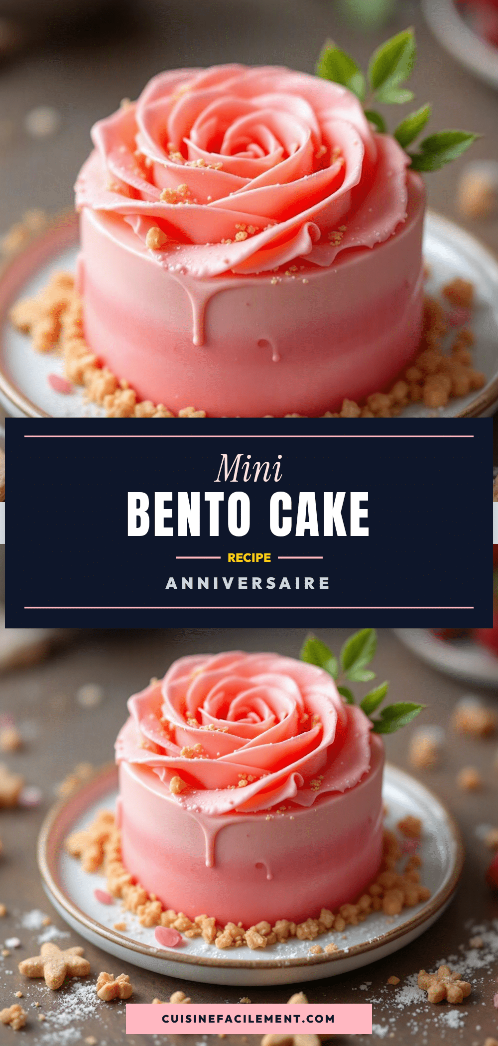mini bento cake rose anniversaire recipe