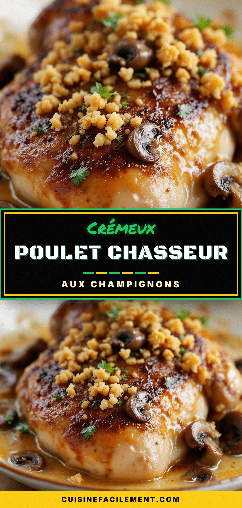 poulet chasseur crémeux aux champignons recipe